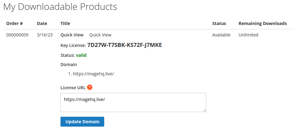 Licenses Magento 2 extension
