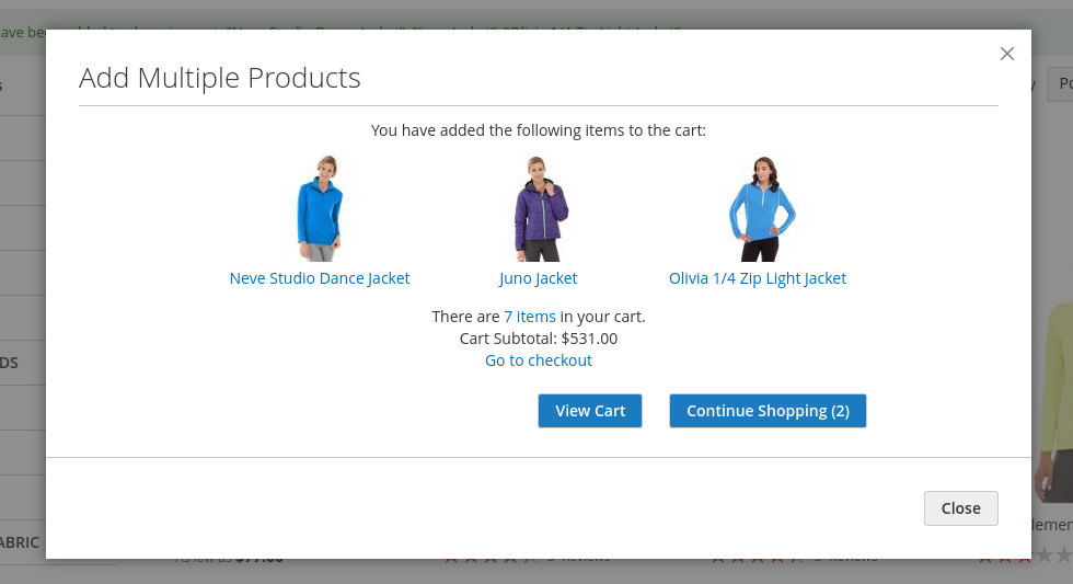 Add Multiple Products link to cart