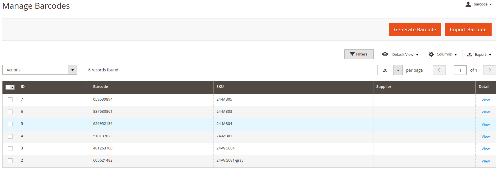 Barcode extension for Magento 2