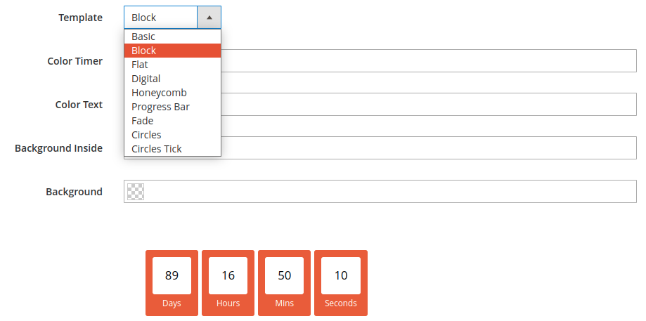 Countdown Timer extension