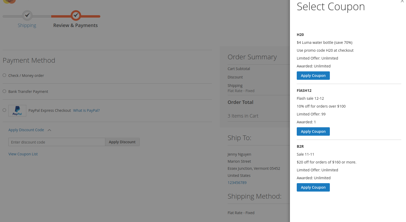 Magento 2 Coupon Listing extension