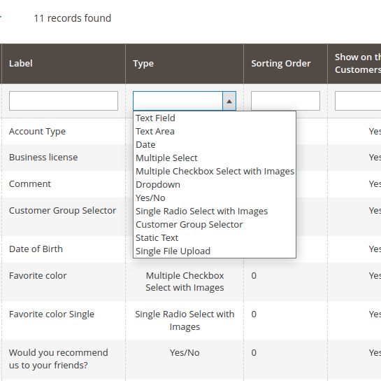Customer Attributes extension