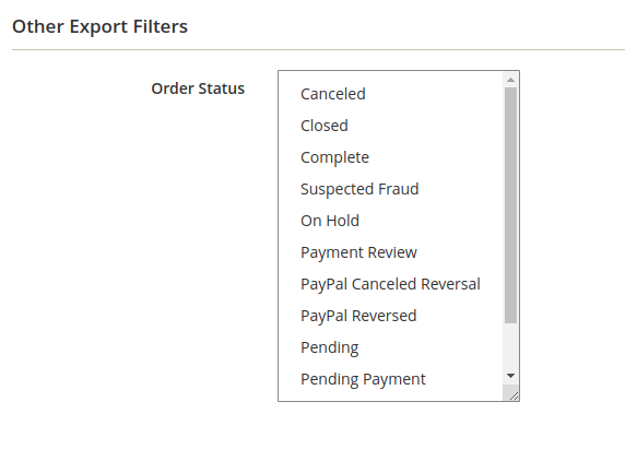 Export Orders with Other Export Filters