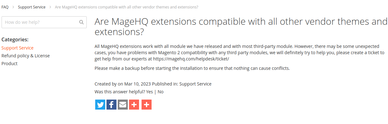 FAQ extension