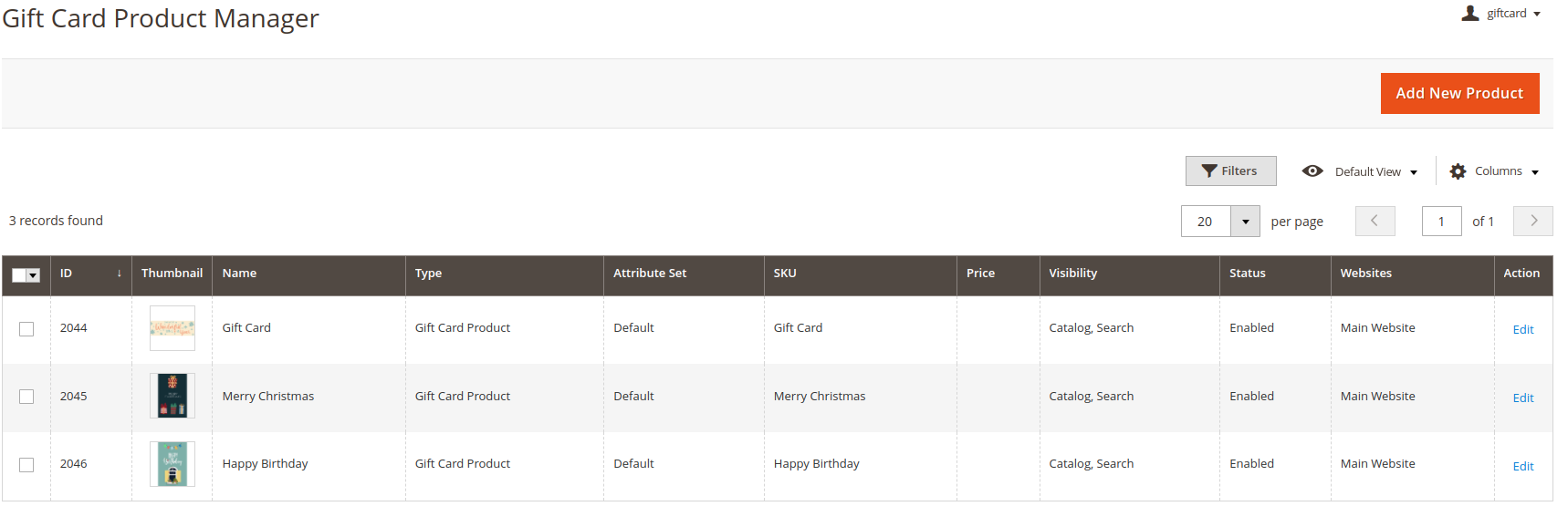 Gift Cards for Magento 2
