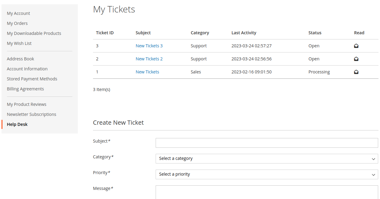 Help Desk extension for Magento 2