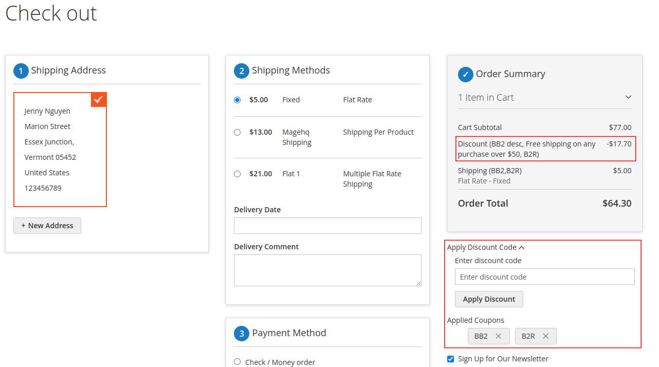 Magento 2 Multiple Coupons