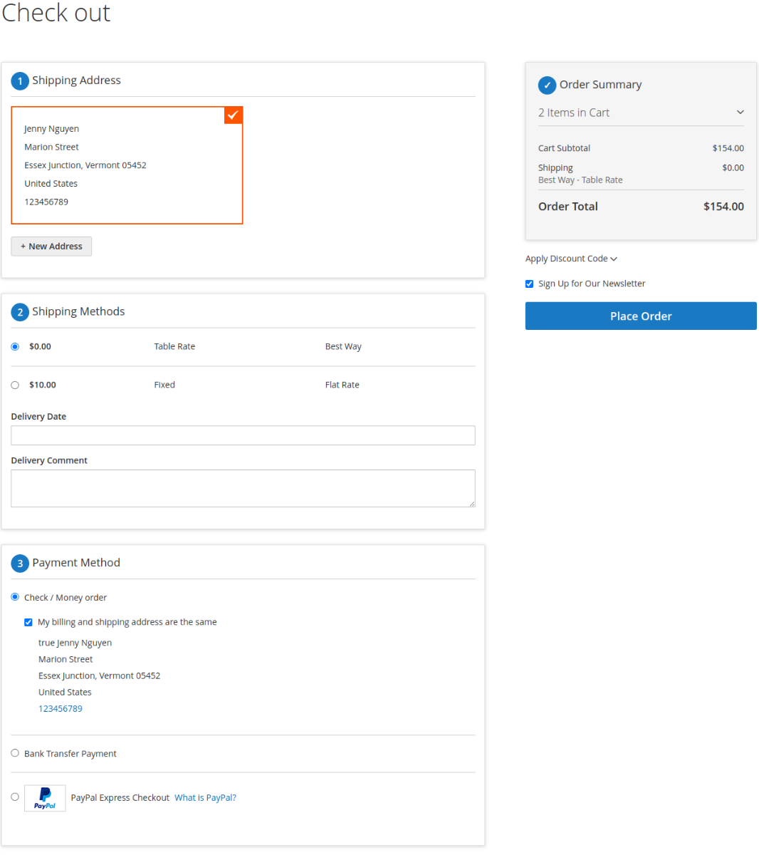 Magento 2 One Page Checkout Extension