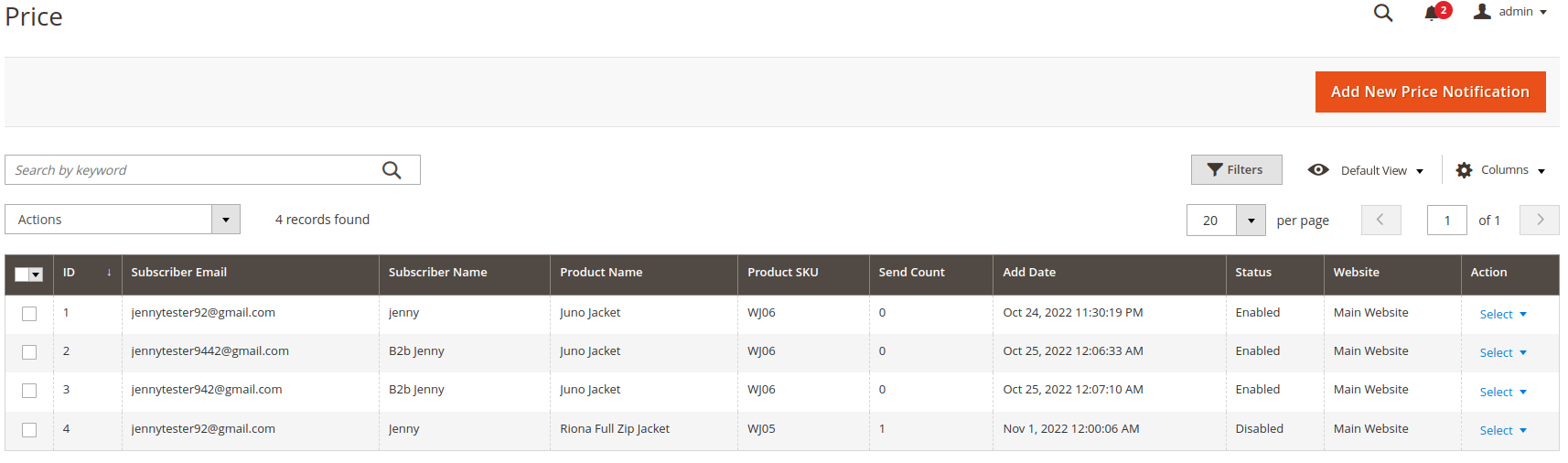 Magento 2 Out of Stock Notification