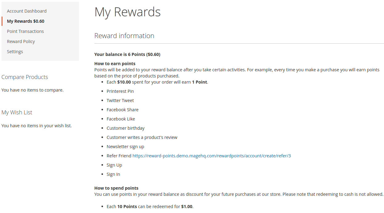 Rewards Points for Magento 2