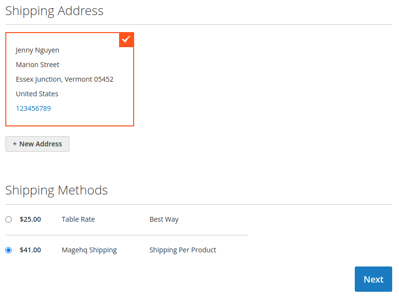 Shipping Per Product extension for magento 2