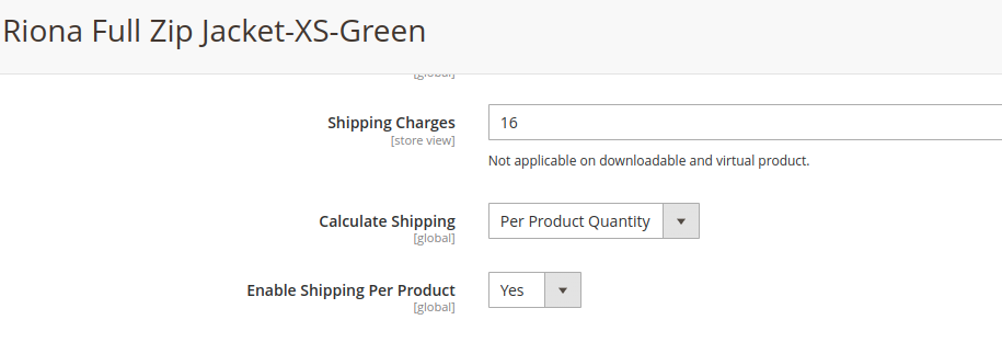 Shipping Per Product extension