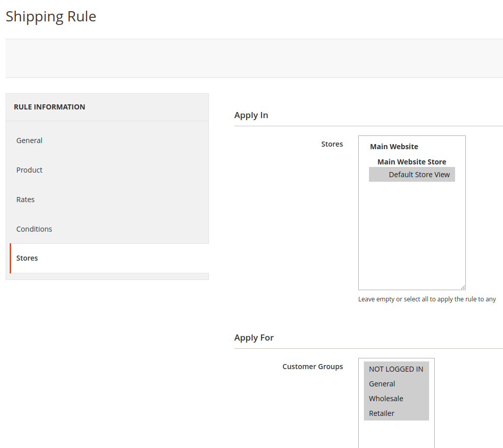 Shipping Rules extension for Magento 2
