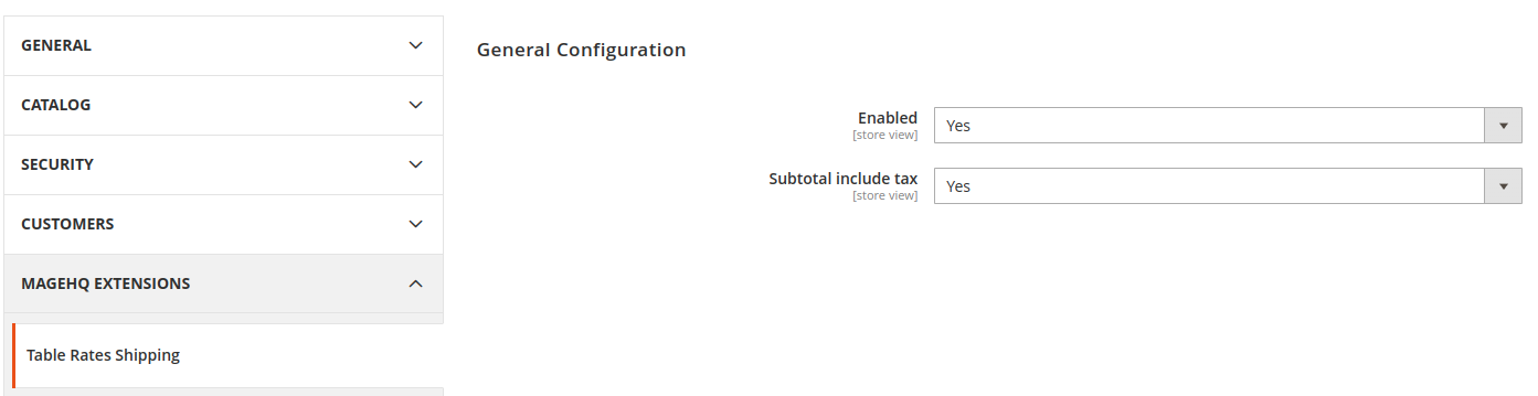 Shipping Table Rate extension
