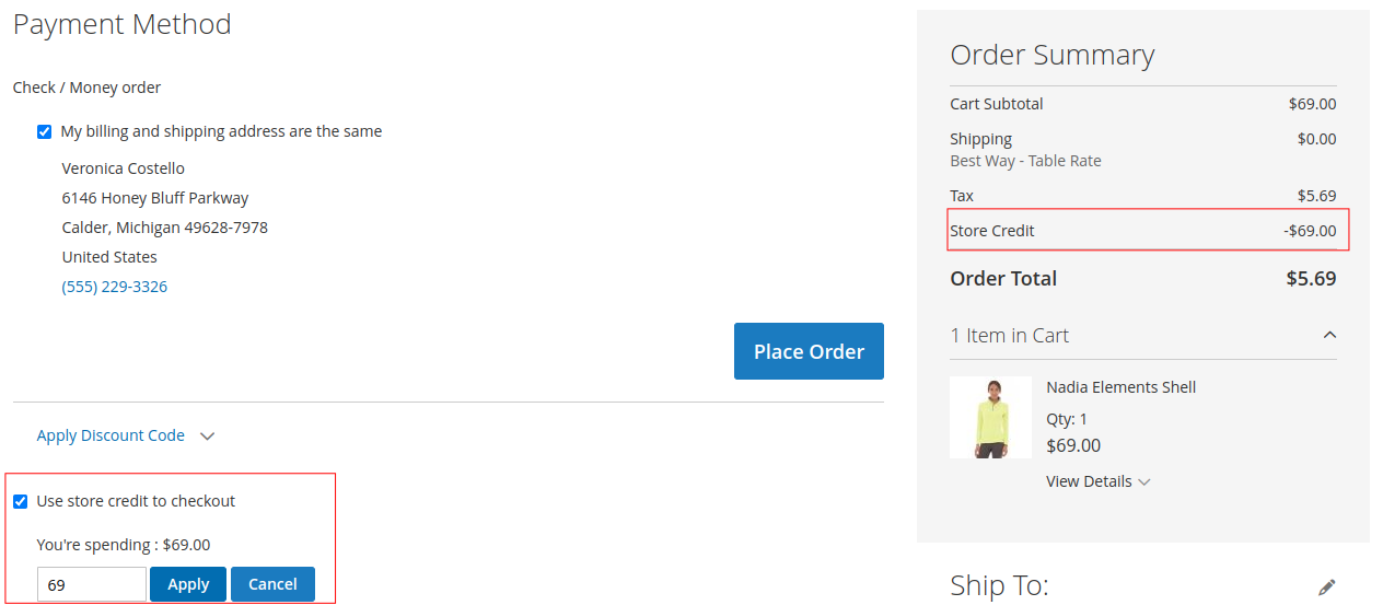 Store Credit extension