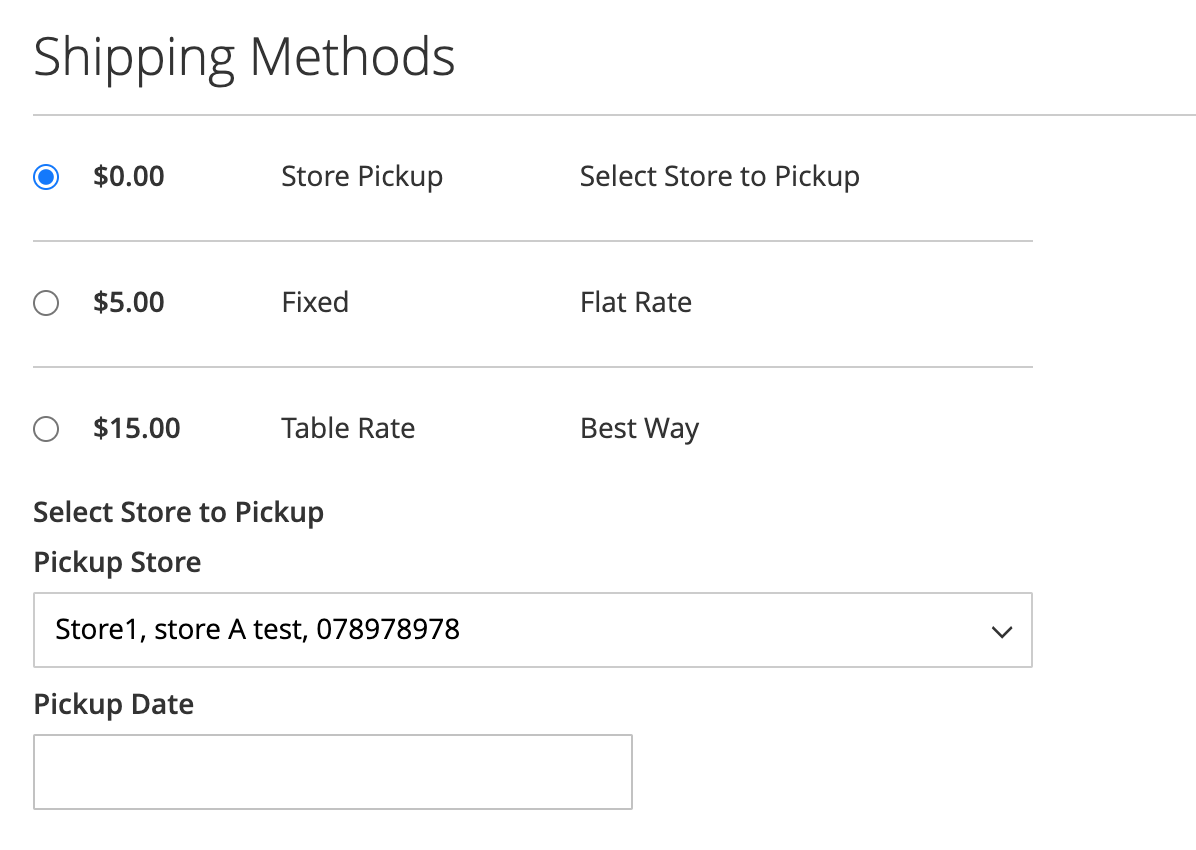 Magento 2 Store Pickup extension